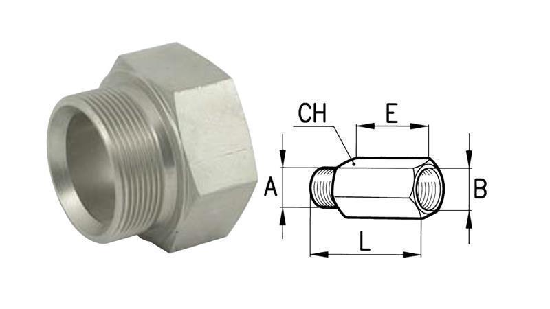 ADAPTADOR HIDRÁULICO EXTENSO MACHO-FÊMEA 3/8