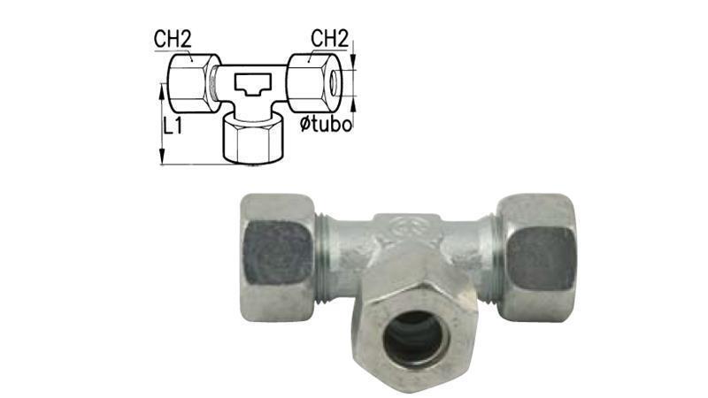 T HIDRÁULICO COM L-12 E PORCA