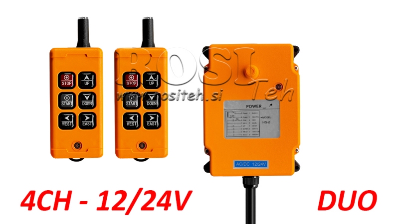 CONTROLE REMOTO RADIO 4CH - 12/24V DUO
