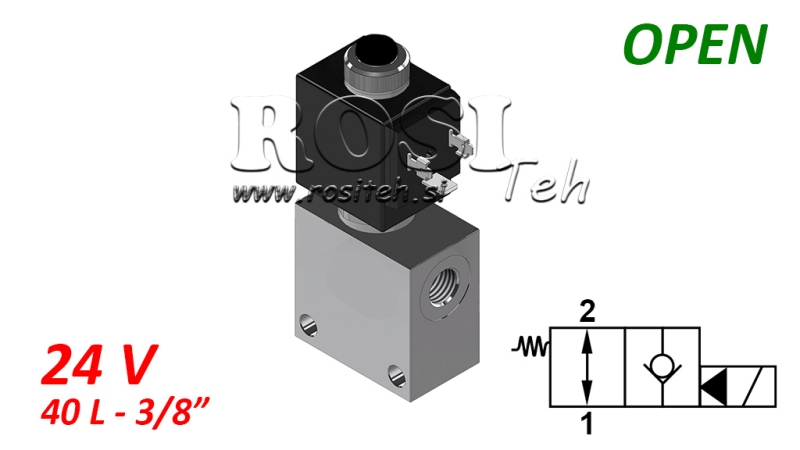 VÁLVULA 2-PORTAS 3/8 (NO) 24V - 40LIT