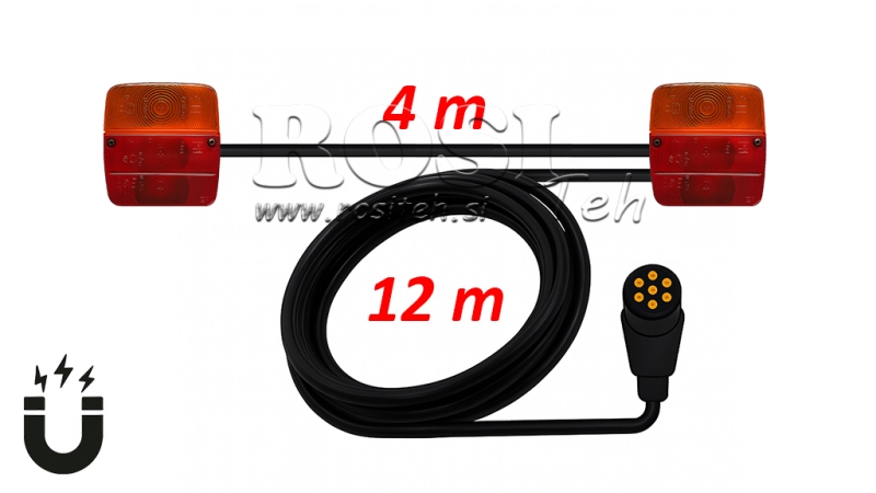 CONJUNTO DE LUZES MAGNÉTICAS COM CABO 12M+4M