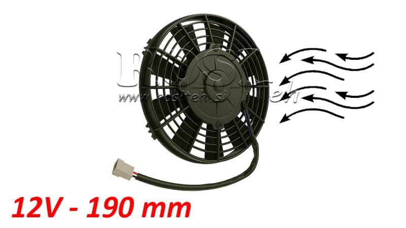 VENTILADOR AXIAL 190MM EMPURRANDO 12V