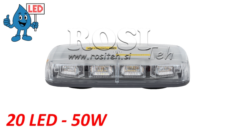 LED ROTATIVA ESTROBOSCÓPICA MAGNÉTICA LUZ - 20 LED 50W 12V-24V