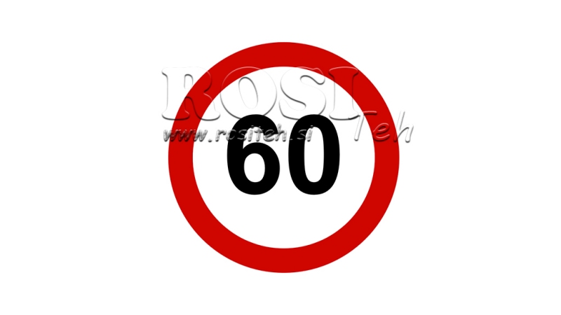 ADESIVO DE LIMITE DE VELOCIDADE 60KM/H