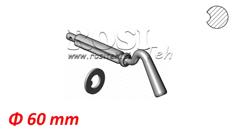 WEDGE DE RANHURA ÚNICA PARA BOLA DE CAÇAMBA BASCULANTE Φ 60