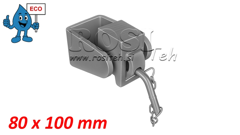 SUPORTE DE GARFO PARA CAÇAMBA DE CARGA 80X100MM ECO