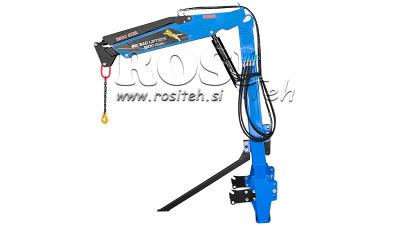 GRUA DE TRÊS PONTOS PARA TRATOR – BRAÇO HIDRÁULICO 1200 KG