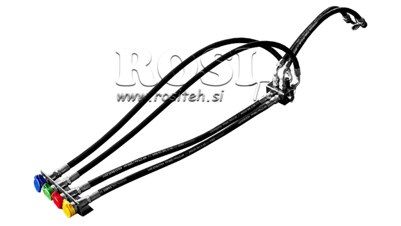 VÁLVULA DE DISTRIBUIÇÃO MANUAL COM MANGUEIRAS PARA SAÍDA DE BASCULANTE DE TRATOR DF-6/2 60LIT/MIN