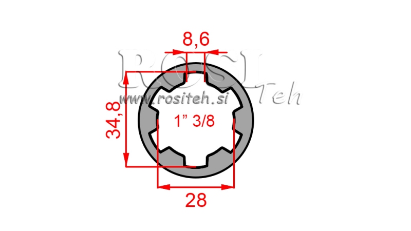 ADAPTADOR CARDÃ COM PINO 1-3/8 (130 mm)