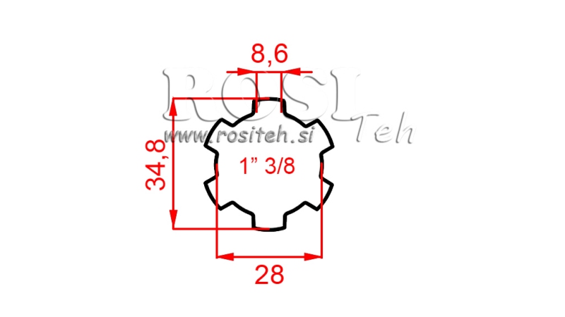 ADAPTADOR CARDÃ 1-3/8 DUPLO LADO (200 mm)