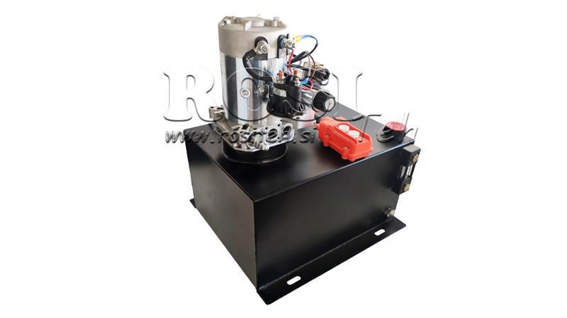 AGREGADO HIDRÁULICO MINI 12V DC - 1.6kW = 2.1cc - 25 lit - montagem de direção dupla (metal)