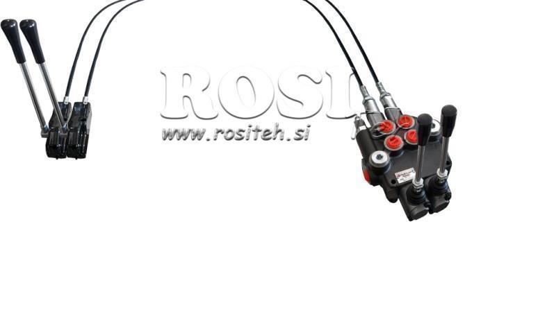 JOYSTICK DE DUPLO MANUSEIO 1 m VÁLVULA HIDRÁULICA 2xP80 litros