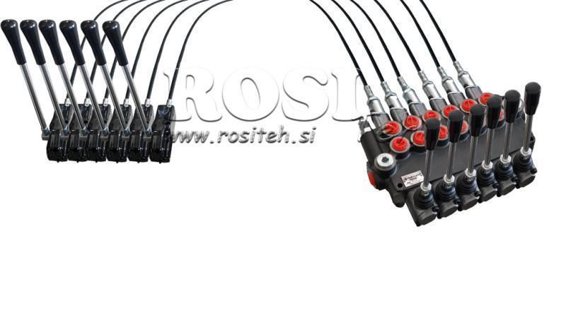 JOYSTICK DE DUPLA ALAVANCA 2.5 m VÁLVULA HIDRÁULICA 6xP80 litros.