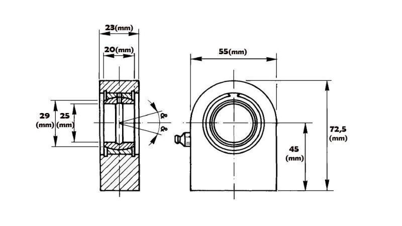 rolamento de solda plano com lubrificação fi 25/55