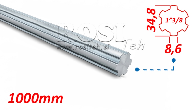 EIXO CARDÃ ESTRIADO 1-3/8 (1000 mm)