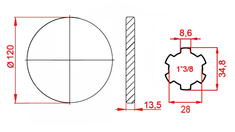 ADAPTADOR CARDÃ COM FLANGE 1-3/8 (125 mm)