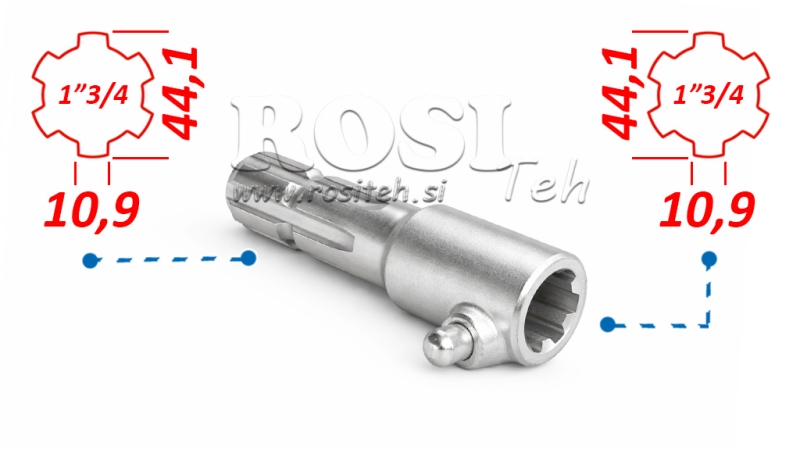 KARDANSKI NASTAVEK Z ZATIČEM iz 1-3/4 na 1-3/4
