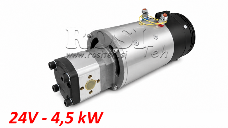 MONTAGEM DE BOMBA HIDRÁULICA GR.2 + MOTOR ELÉTRICO 24V 4.5KW = 10CC - 20LIT