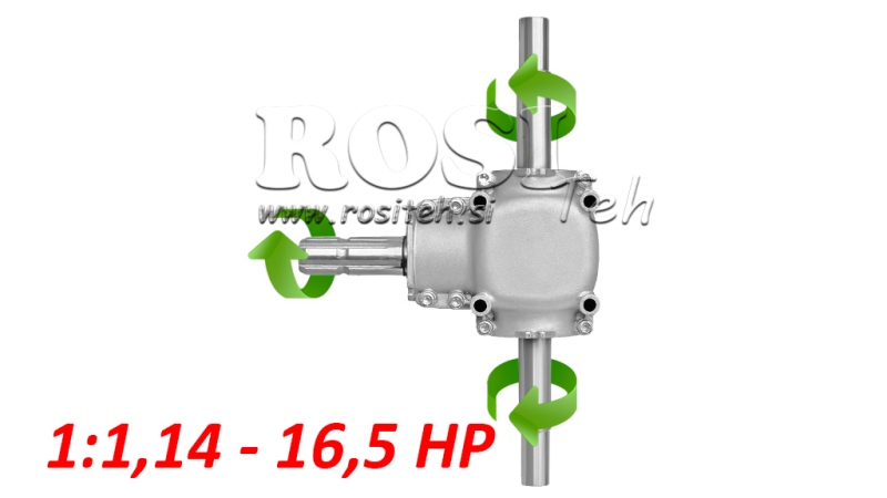 CAIXA DE CÂMBIO ANGULAR DUPLA EIXO 1:1.14 (16.5HP-12KW)