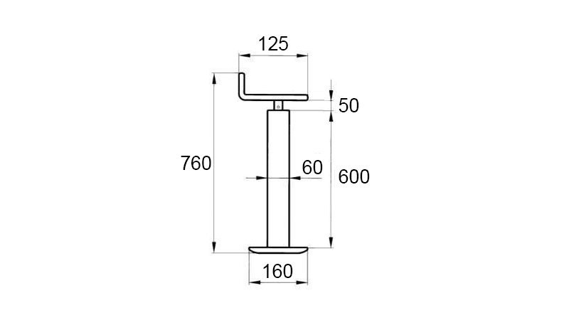 PERNA DE APOIO ROSCADA (ALTURA 760 mm - CURSO 430 mm) - 800 kg