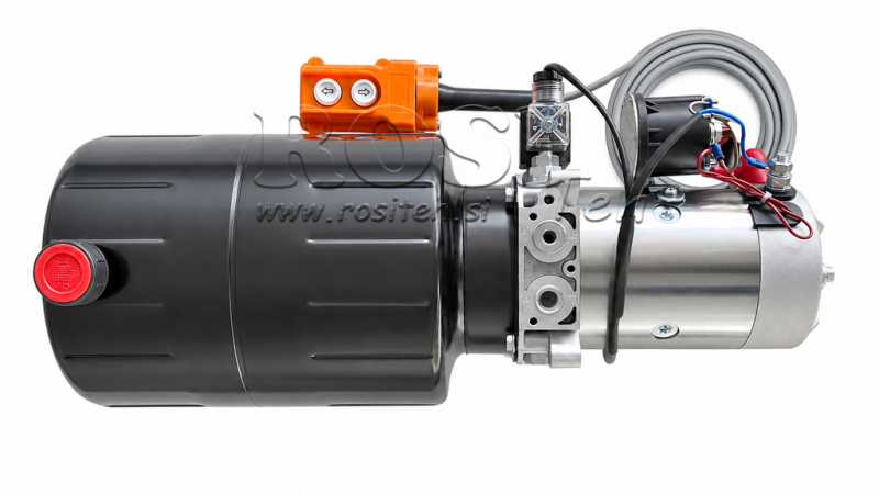 MINI HIDRAVLIČNI AGREGAT 12V DC - 1,6kW = 2,1cc - 8 lit - enosmerni sklop (kovinski)