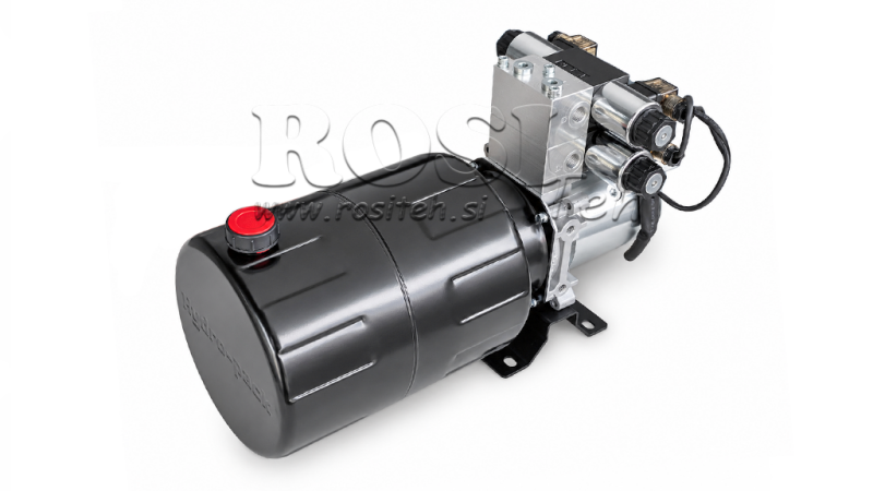 MINI POWER-PACK HIDRÁULICO 24V DC - 2.2kW = 2.1cc - 8 lit - 2x unidade de ação dupla (metal)