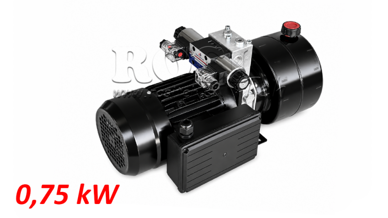 MINI HIDRAVLIČNI AGREGAT 230V AC (0,75 kW) - 3,7 cc - 5,2 lit/min - tank 4 lit