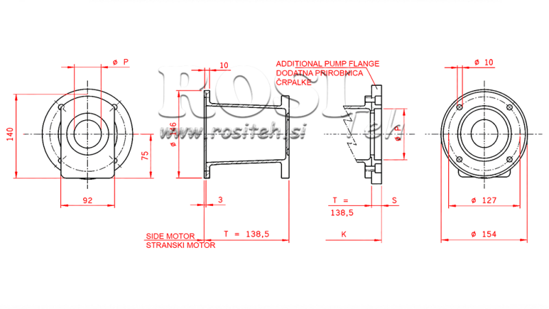 KIT DE CONEXÃO MOTOR A GASOLINA + BOMBA HI-LO 16GPM