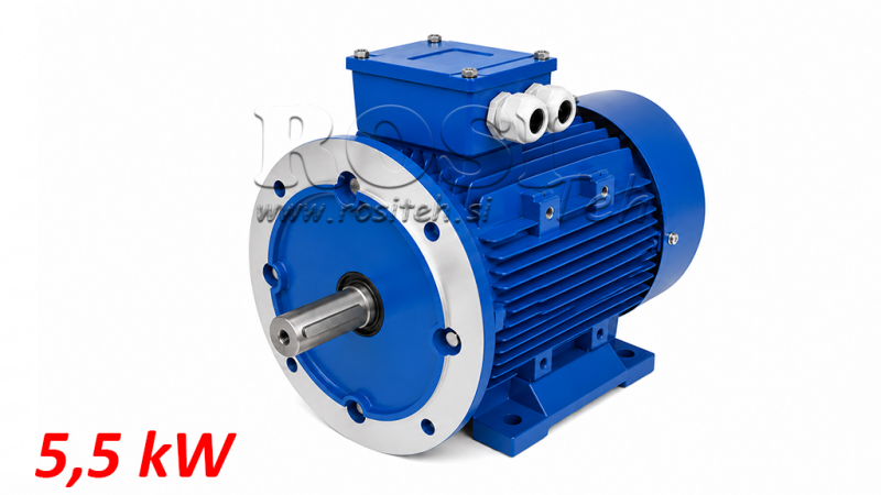 MOTOR ELÉTRICO 5.5KW MS132S-4_1450RPM 3FASE PÉS+FLANGE-B3B5