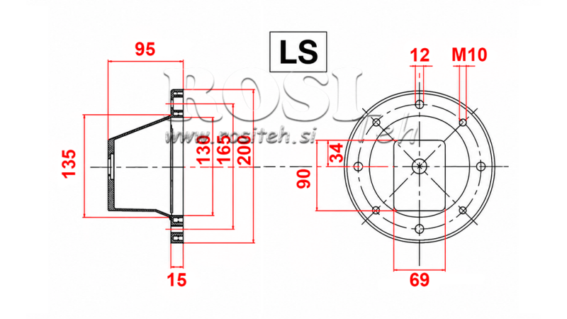 FLANGE HIDRÁULICA - CAMPANA LS201 (EM0,55-1,5KW/GR1)