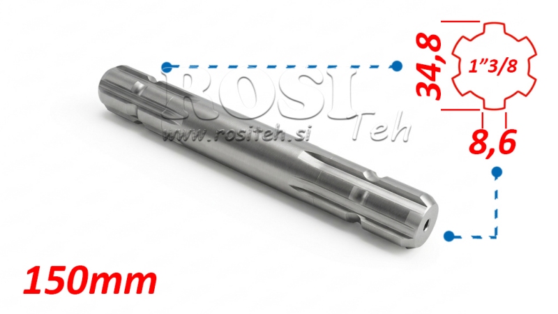 KARDANSKI NASTAVEK 1-3/8 OBOJESTRANSKI L=150