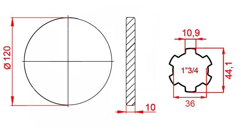 ADAPTADOR CARDÃ COM FLANGE 1-3/4 (120 mm)
