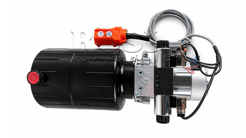 MINI HIDRAVLIČNI AGREGAT 12V DC - 1,6kW = 2,1cc - 8 lit - dvosmerni sklop (kovinski)