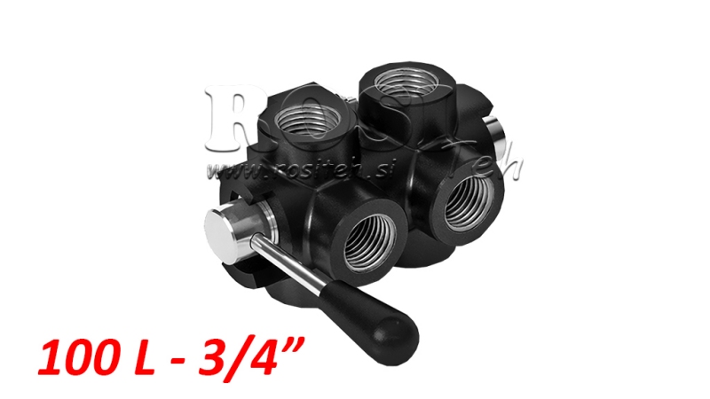 VÁLVULA MANUAL 6 VIAS DF 3/4 - 100LIT