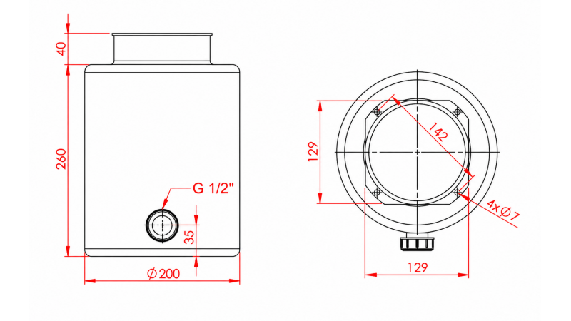 TANQUE METÁLICO ROLL PP 8 LITROS HORIZONTAL-VERTICAL