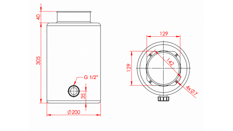 TANQUE METÁLICO ROLL PP 10 LITROS HORIZONTAL-VERTICAL
