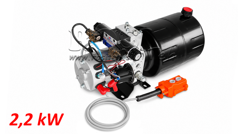 MINI POWER-PACK HIDRÁULICO 24V DC - 2.2kW = 2.1cc - 8 lit - unidade bidirecional (metal)