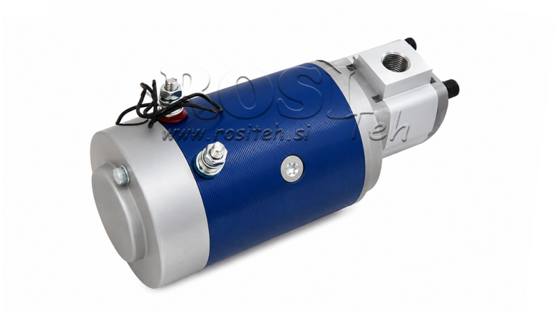 MONTAGEM DE BOMBA HIDRÁULICA GR.1 + MOTOR ELÉTRICO 12V 1.6KW = 2.5CC - 6.6LIT
