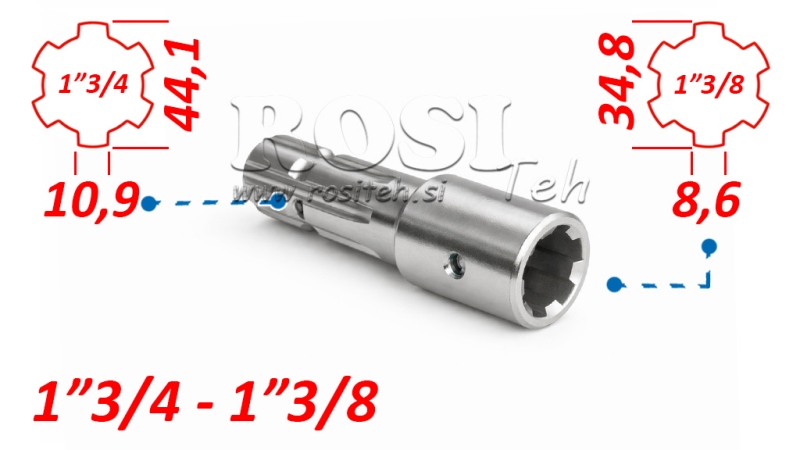 ADAPTADOR CARDÃ DE 1-3/8 PARA 1-3/4 (150 mm)