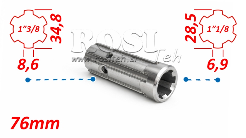 ADAPTADOR CARDÃ ADAPTADOR DE 1-1/8 PARA 1-3/8 (76 mm)