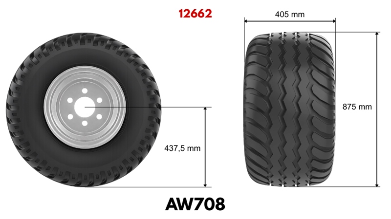 400/60-15,5 PNEU AW708 (16 PR) COM JANTE 13,00 x 15,5