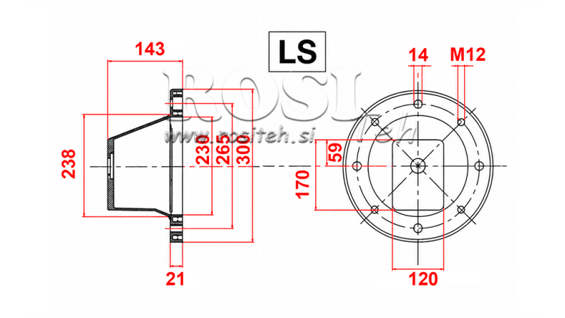 FLANGE HIDRÁULICA - BELL LS302 (EM5.5-9KW/GR3)