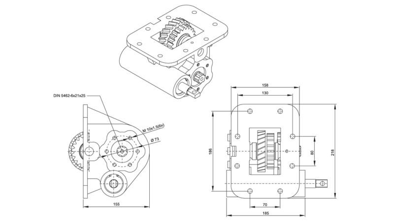 Dimensões DA BOMBA HIDRÁULICA - ISUZU MOZ 06 MECÂNICO