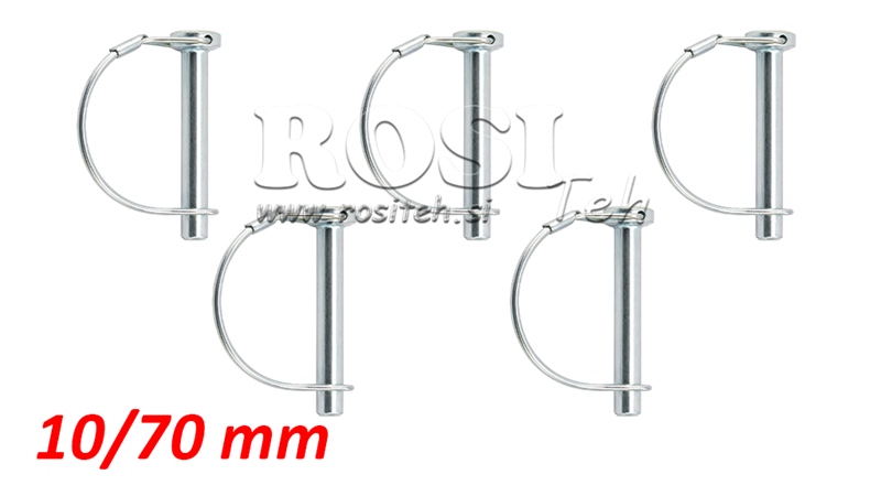 KIT DE PINOS-TRAVA COM ARGOLA Φ 10/70 MM (5PCS)