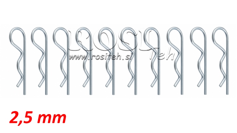 KIT DE GRAMPOS TIPO R Φ 2,5 MM (10PCS)