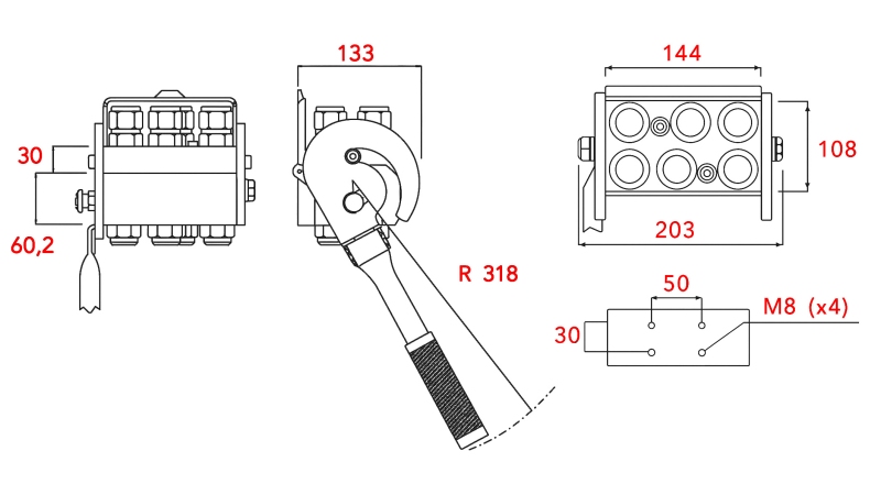 ACOPLAMENTO MULTI-FASTER 6VIAS BSP 1/2 PARTE FIXA