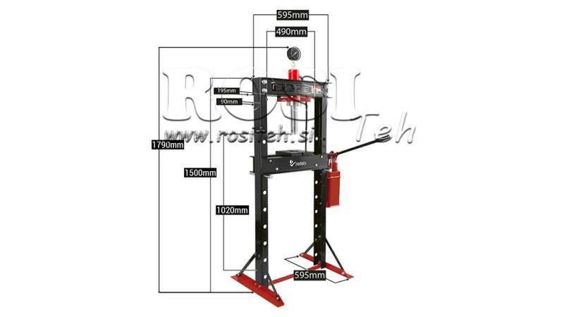 PRENSA HIDRÁULICA DE OFICINA PARA ROLAMENTOS 20T - DUAS VELOCIDADES