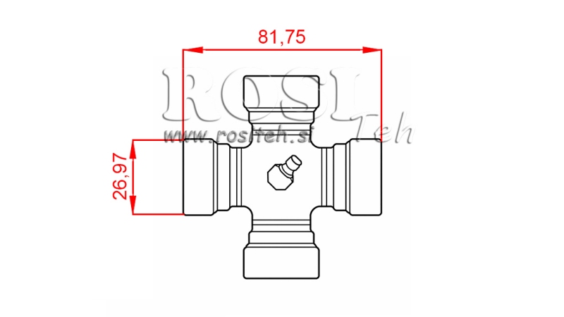 CRUZETA F-26,97X81,75 PARA EIXO CARDÃ ECO 910mm 30-75HP E 890mm 30-75HP