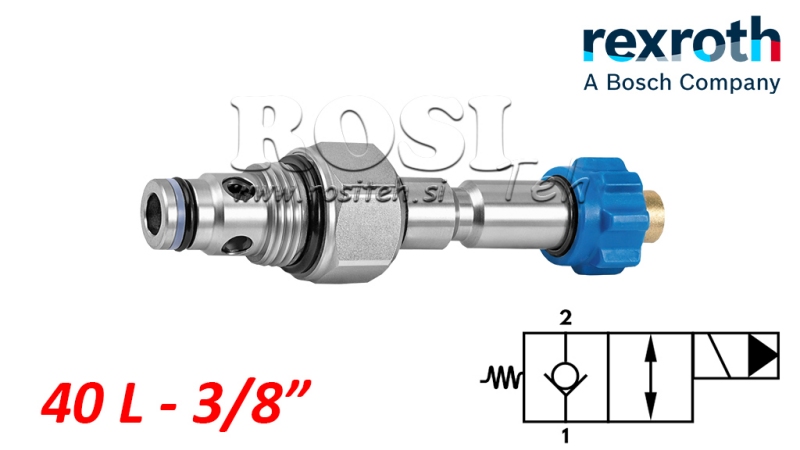 CONTROLADOR ELETROMAGNÉTICO HIDRÁULICO FECHADO PARA VÁLVULA DE 2 VIAS REXROTH 3/8 40-LIT