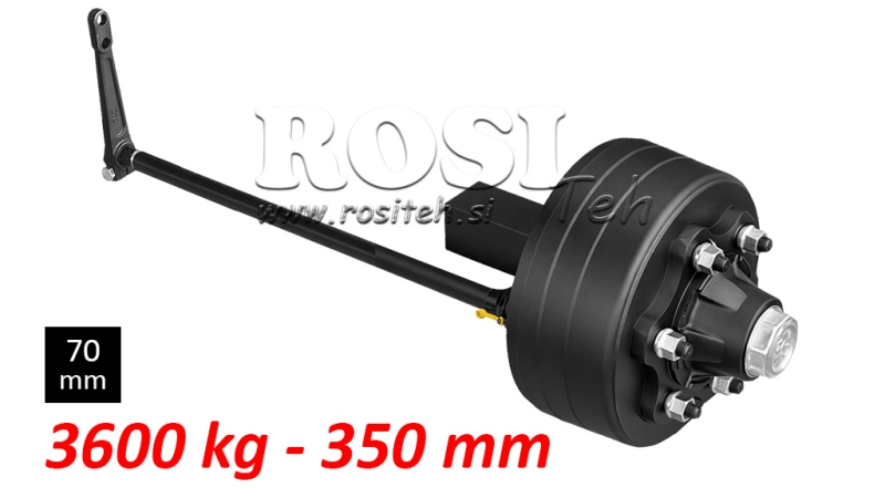 SEMI-EIXO COM FREIOS - 3600 kg (6 PARAFUSOS) - 350 mm